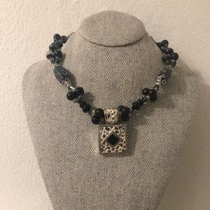 ♠️ Black Beads Necklace Set